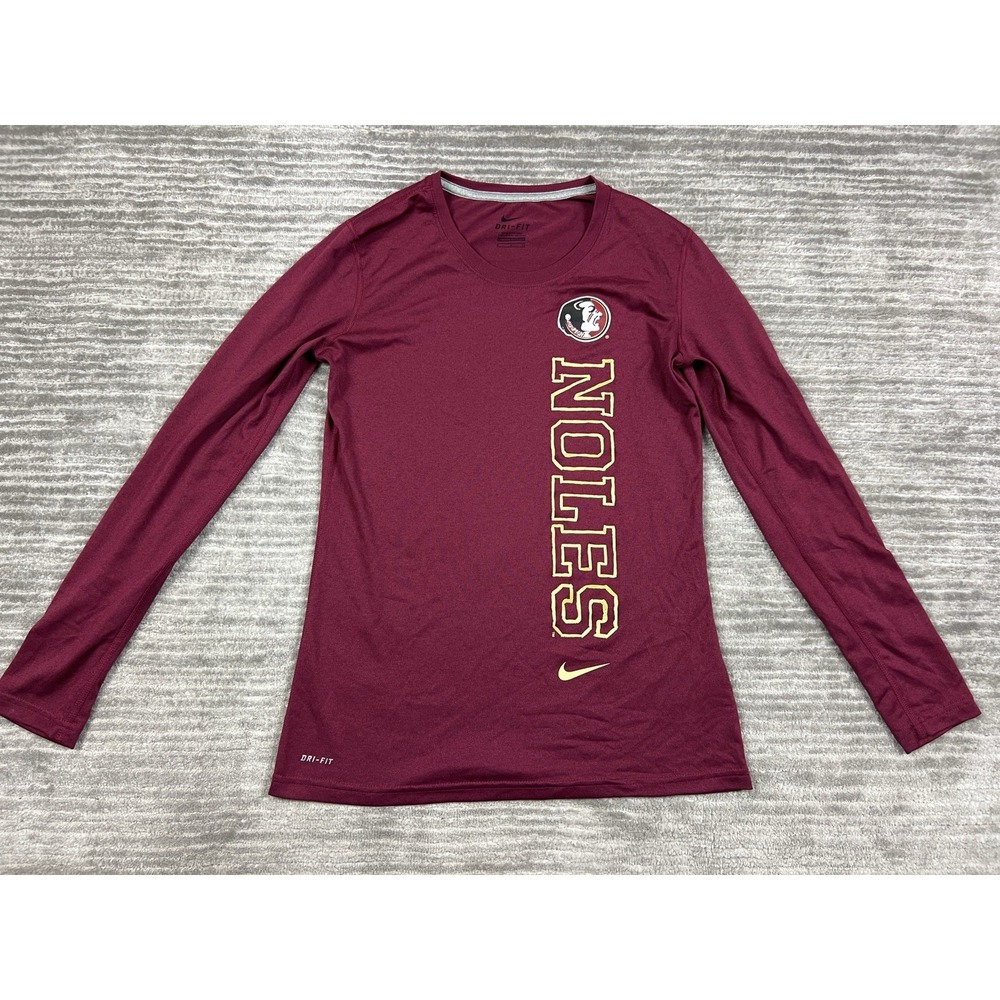 Nike Top Womensโ Small Red Florida State Seminoles Long Sleeve Polyester